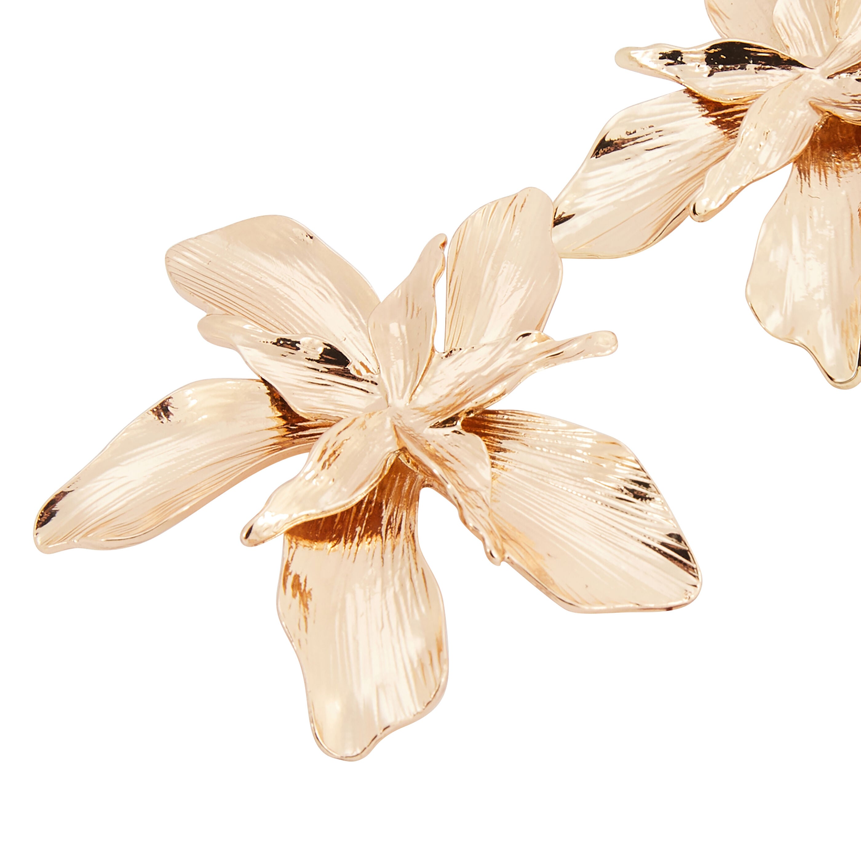 Boucles d'oreilles fleurs textur&eacute;es