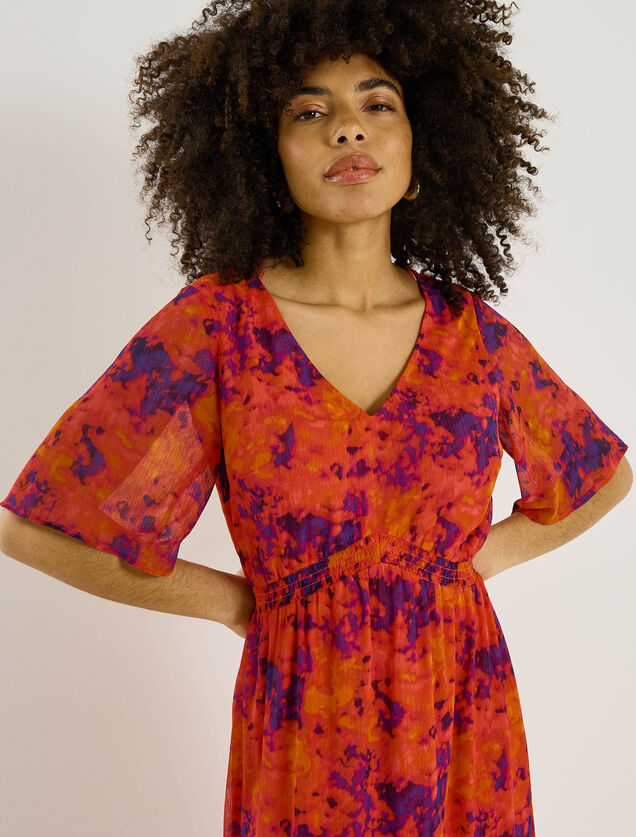 Robe longue habill&eacute;e motif abstrait