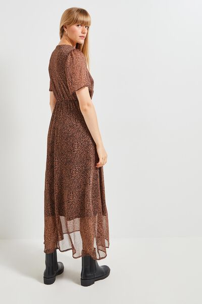 Robe longue léopard femme