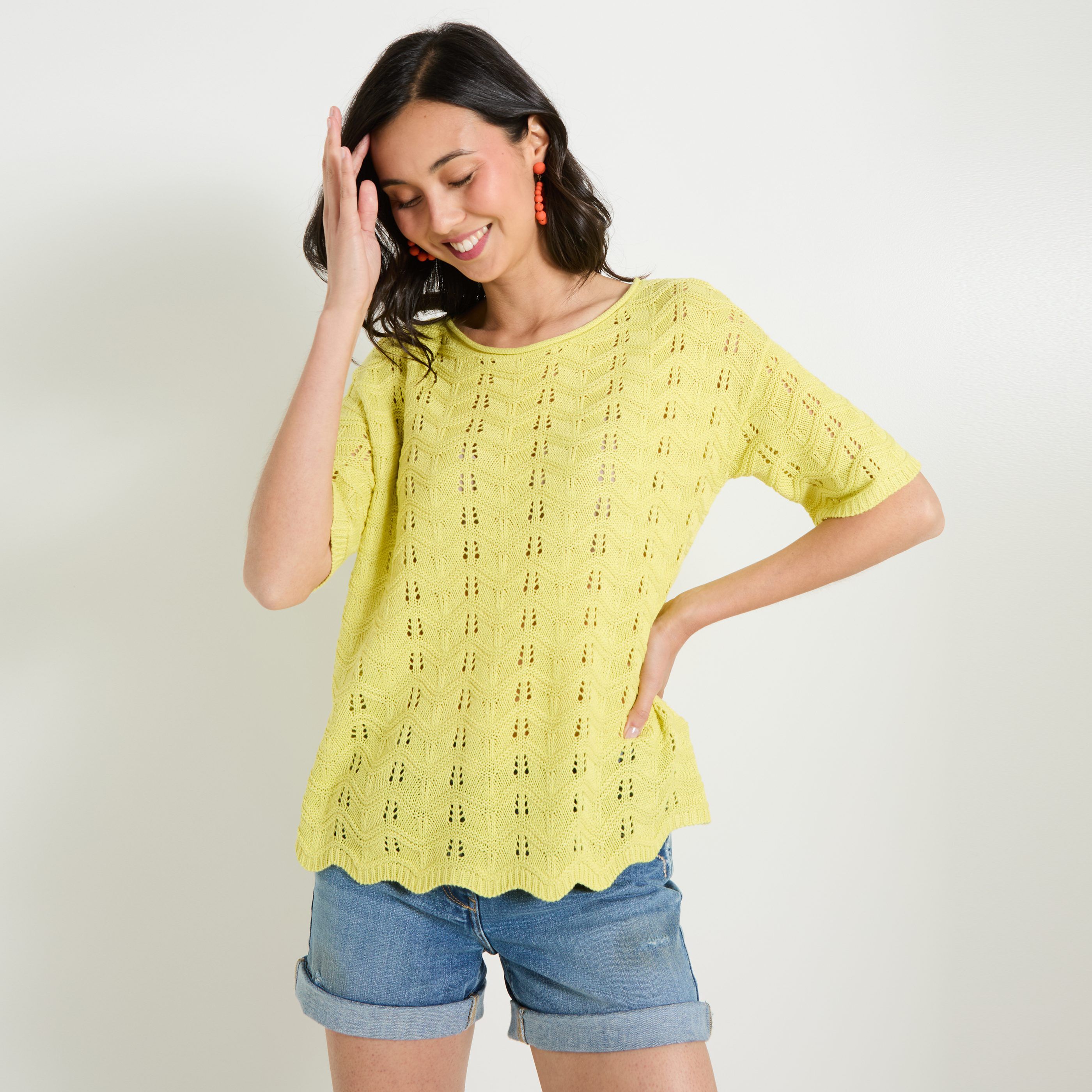 Pull manches courtes femme