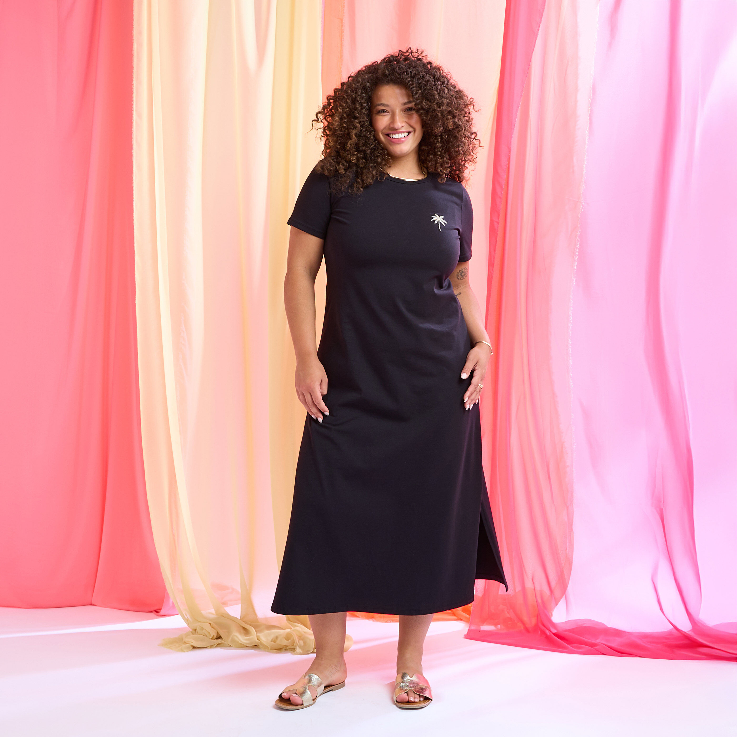 Robe t-shirt longue manches courtes