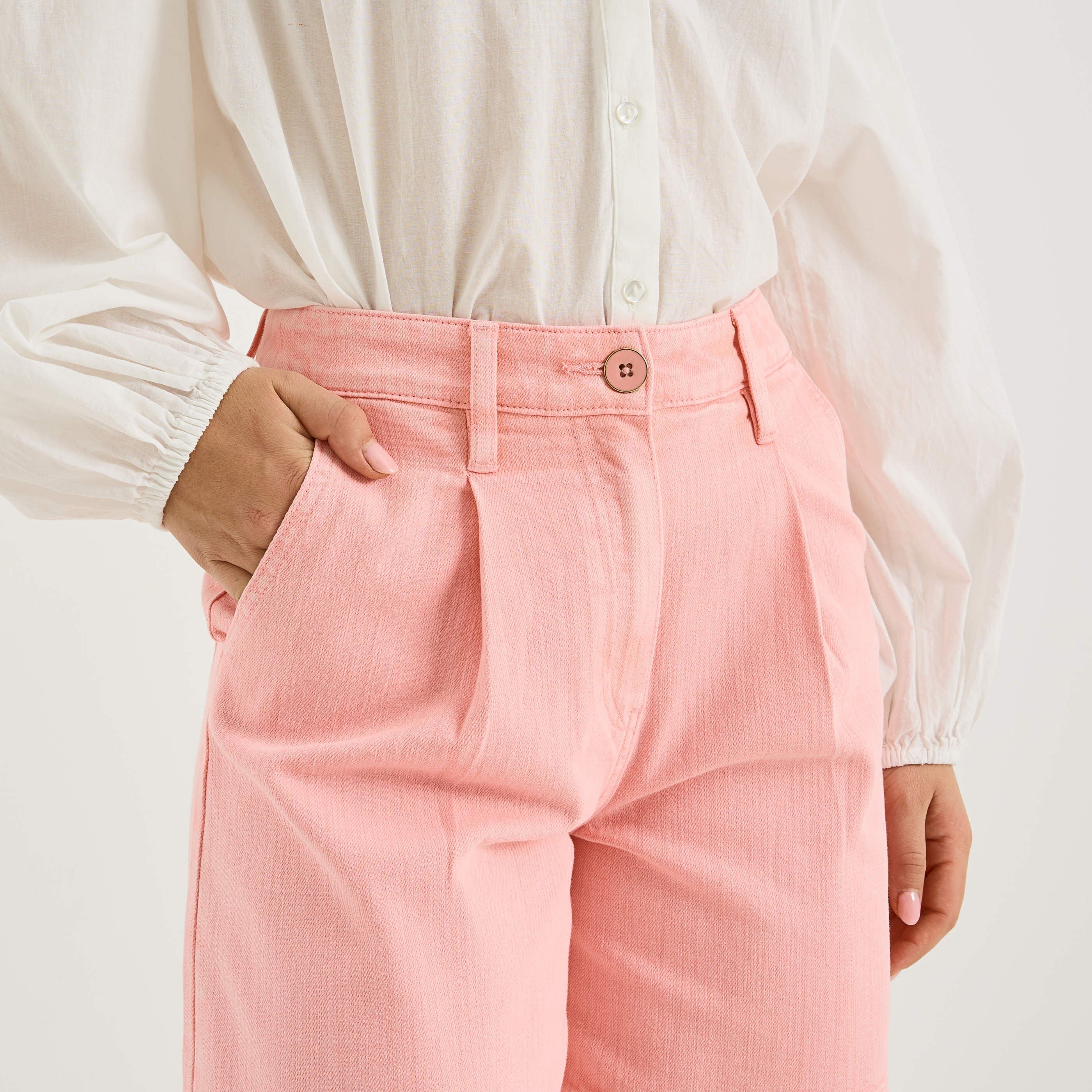 Short large en jean femme