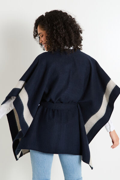 Poncho ouvert avec ceinture femme