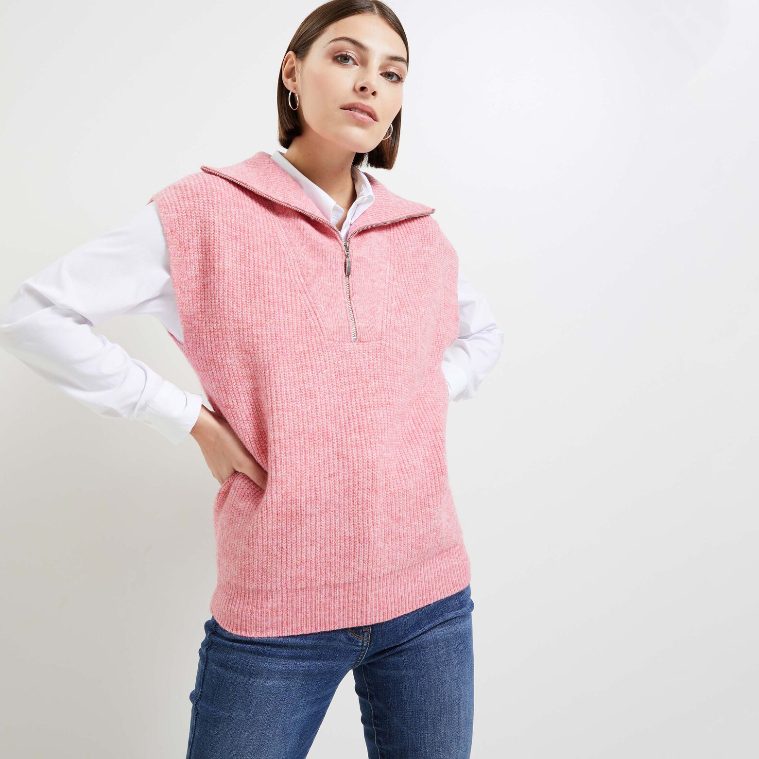 Pull sans manches camioneur femme