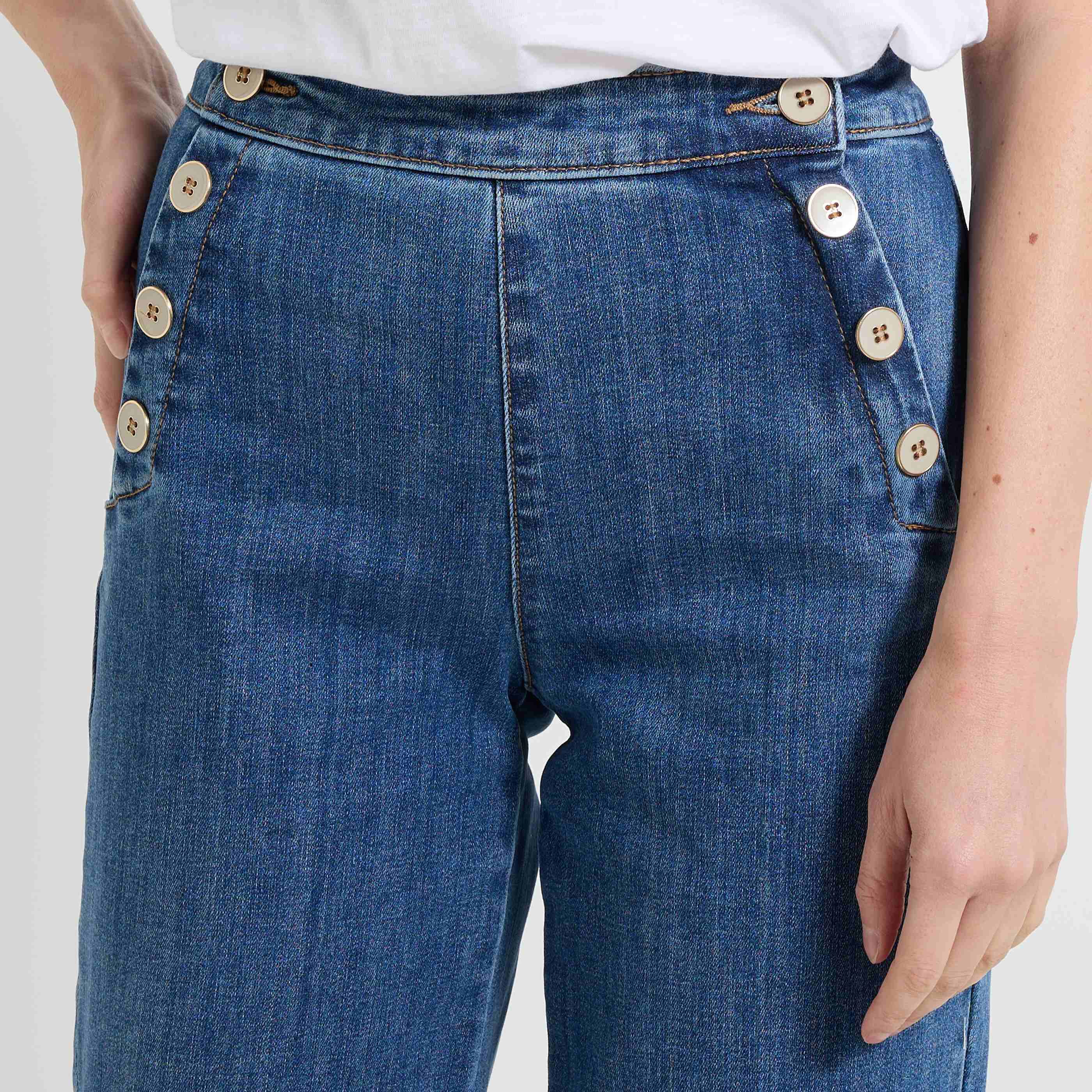 Jean flare POMPON F02 femme