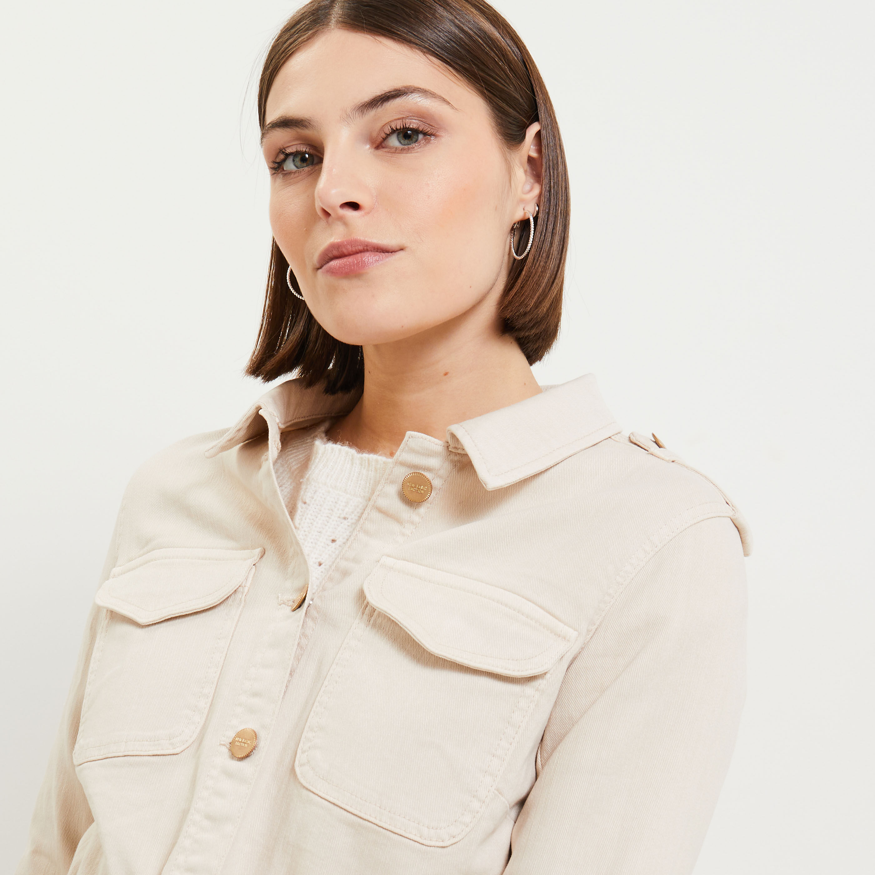 Chemise saharienne femme beige on sale