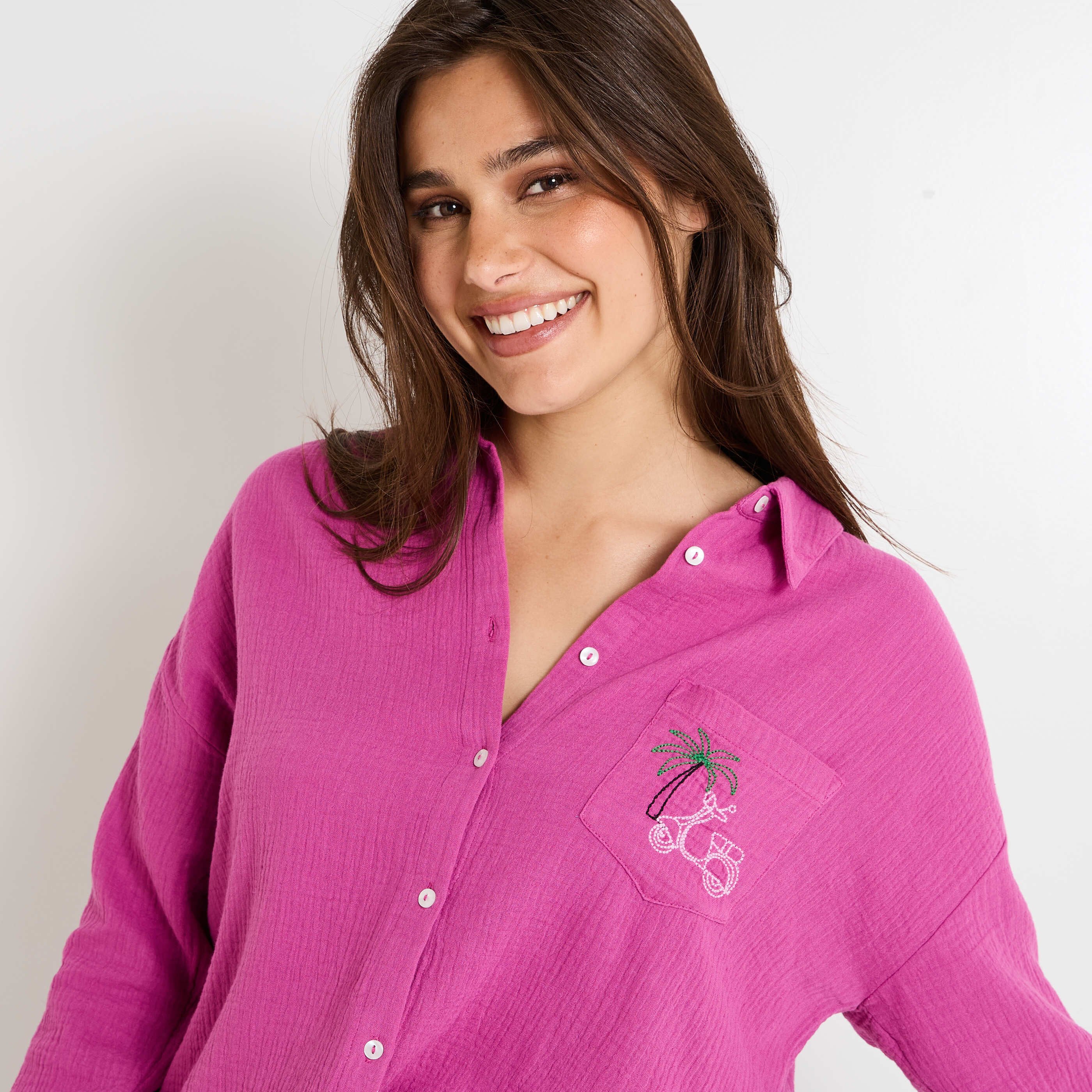 Chemise en gaze de coton femme