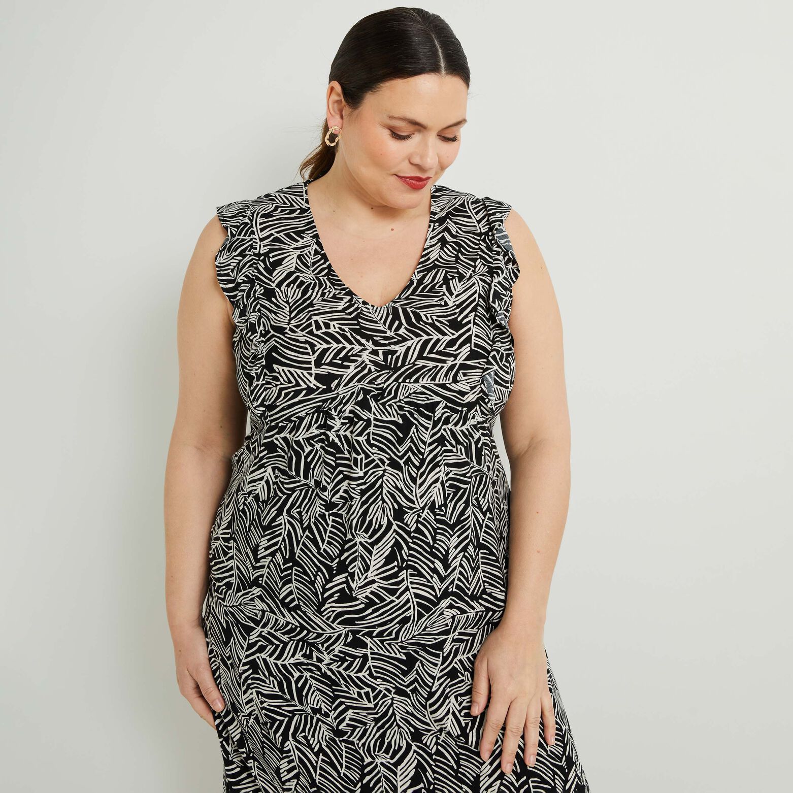 Robe longue imprimée femme