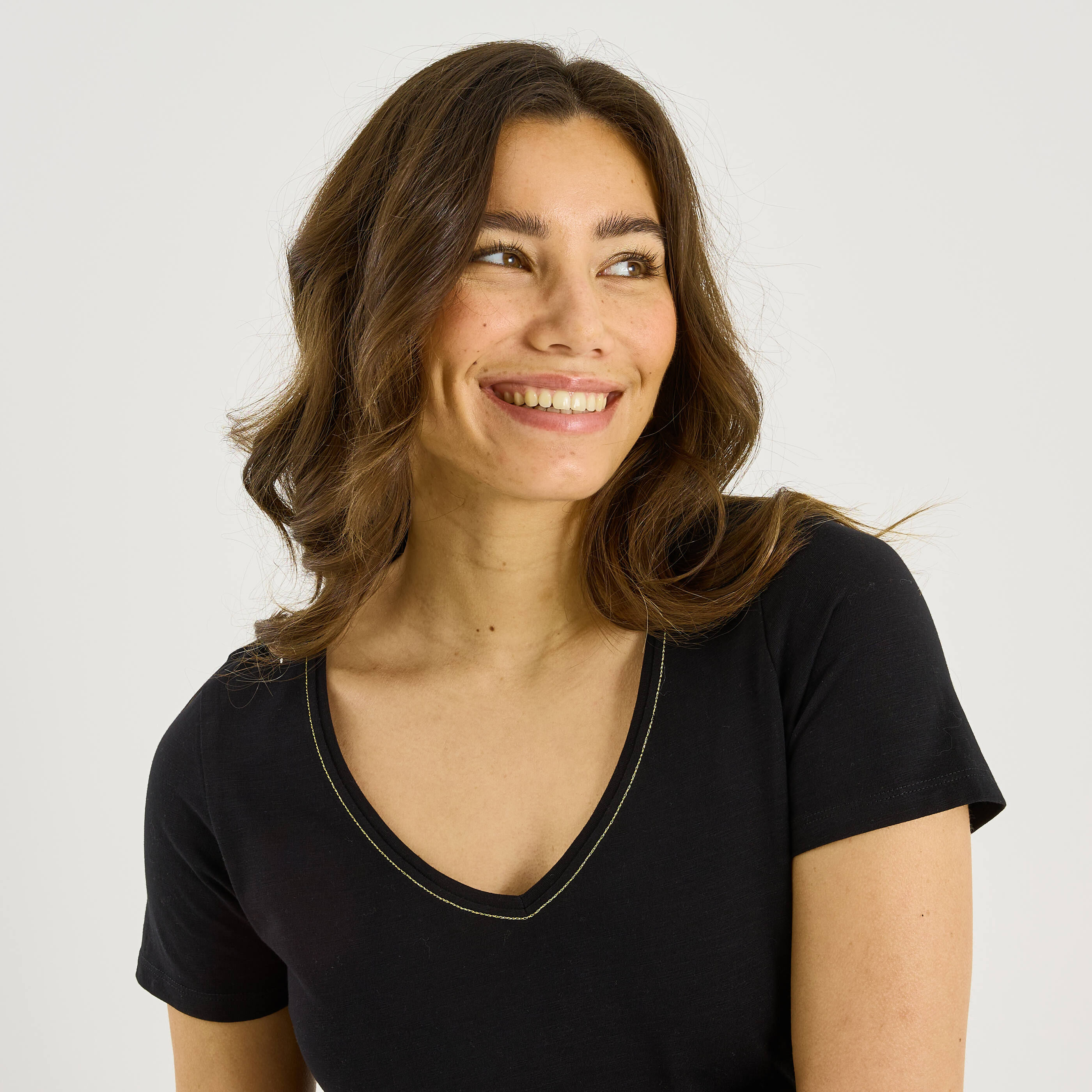 T-shirt col V femme