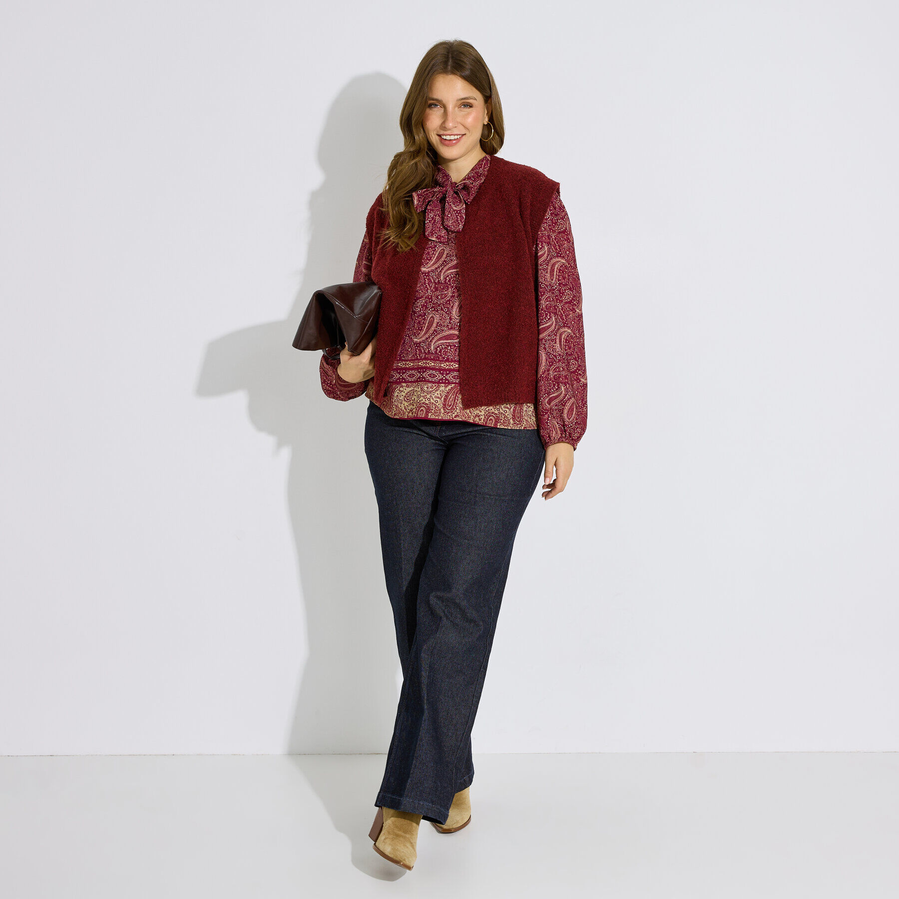Gilet uni sans manches femme