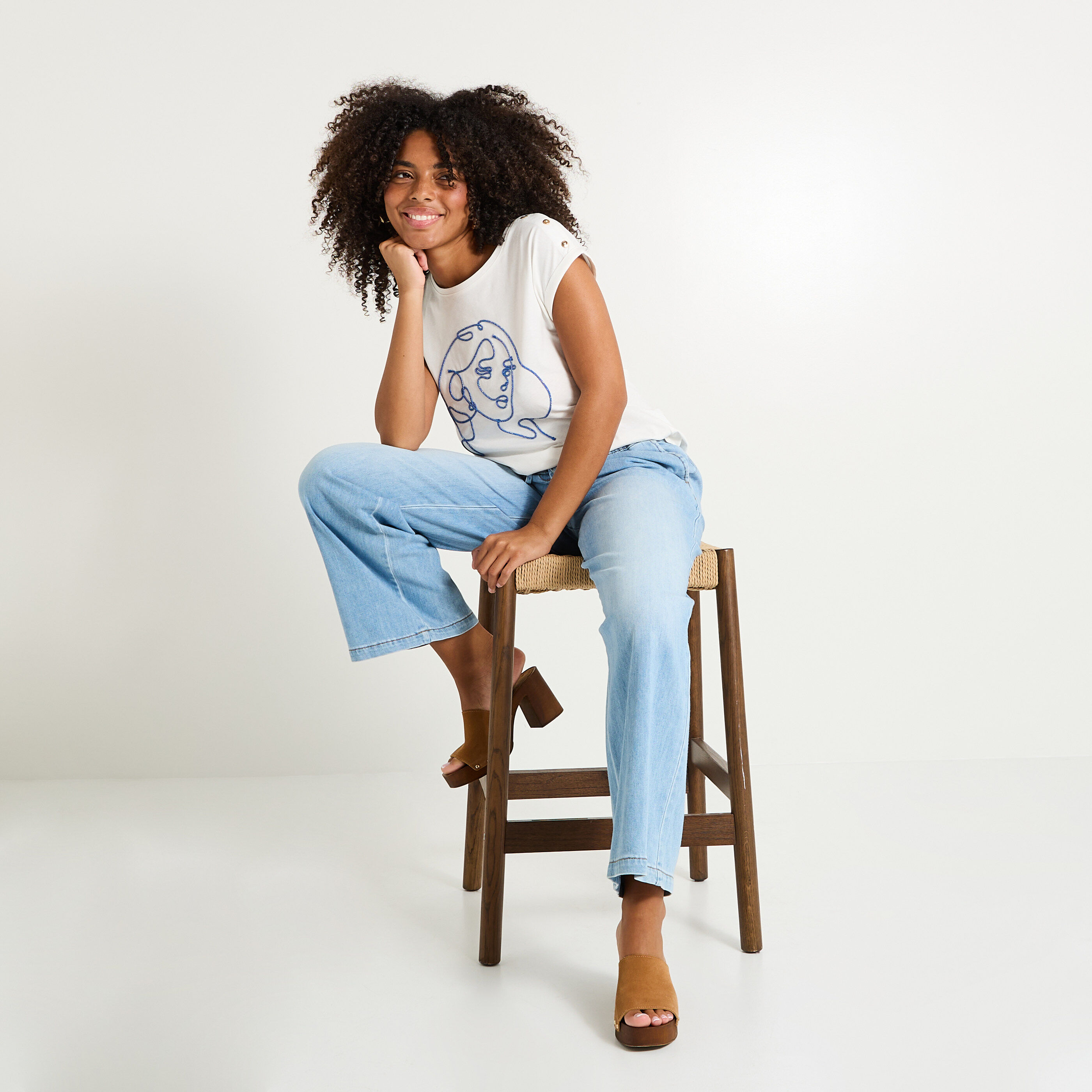 T-shirt col rond femme