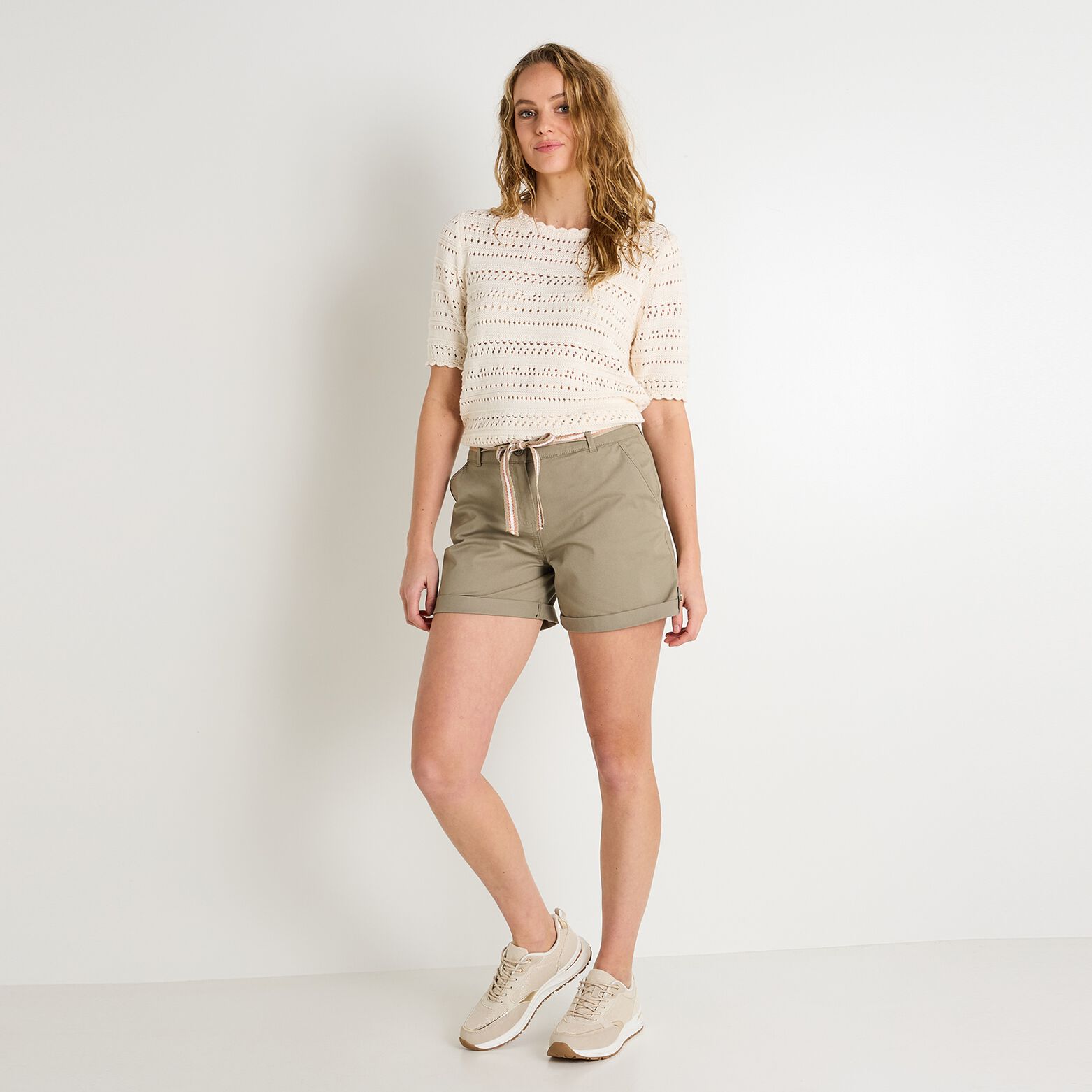 Short à revers femme