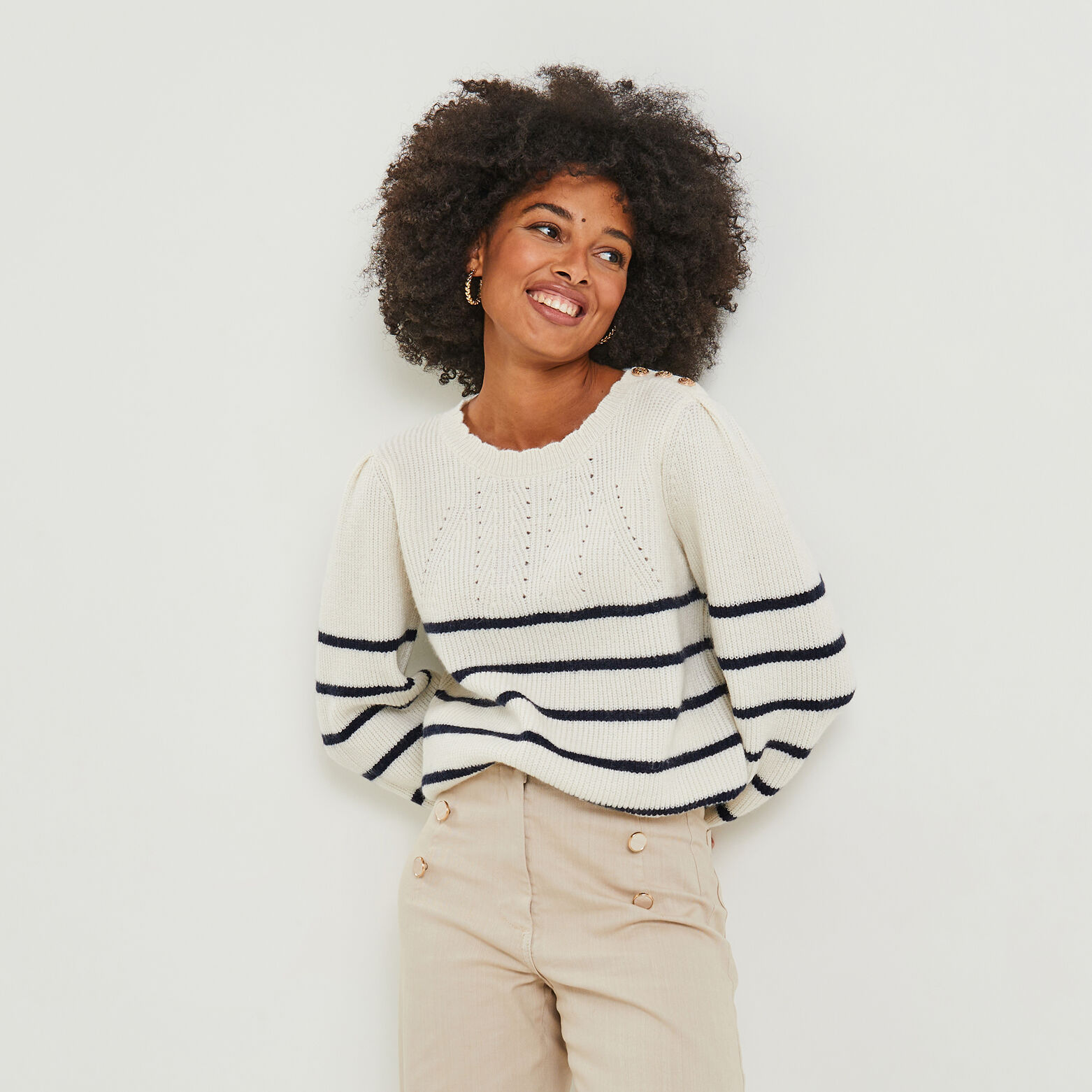 Pull rayé femme