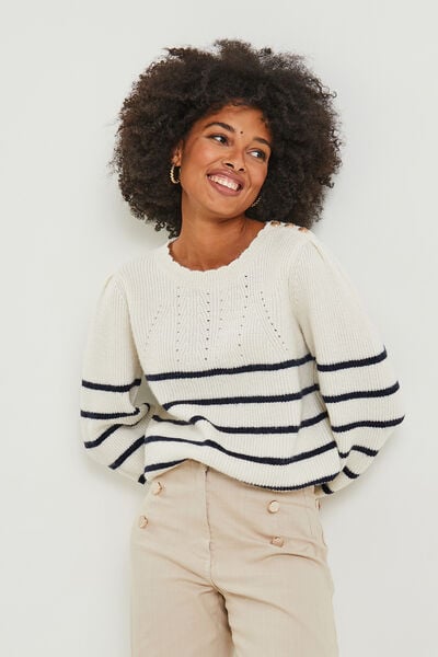 Pull rayé femme