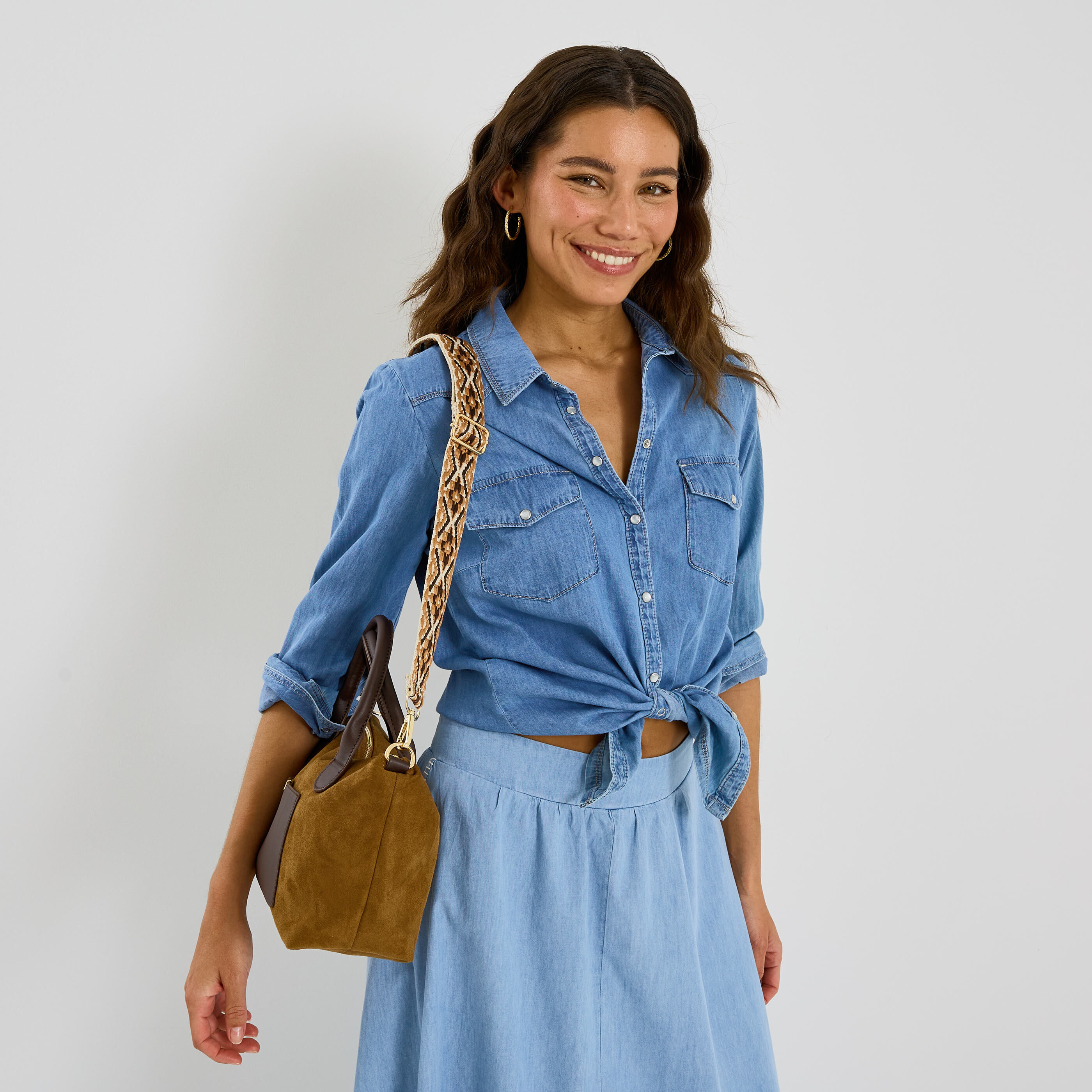 Sac &agrave; main bi-mati&egrave;re femme