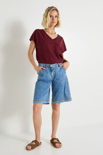 Blouse col V femme