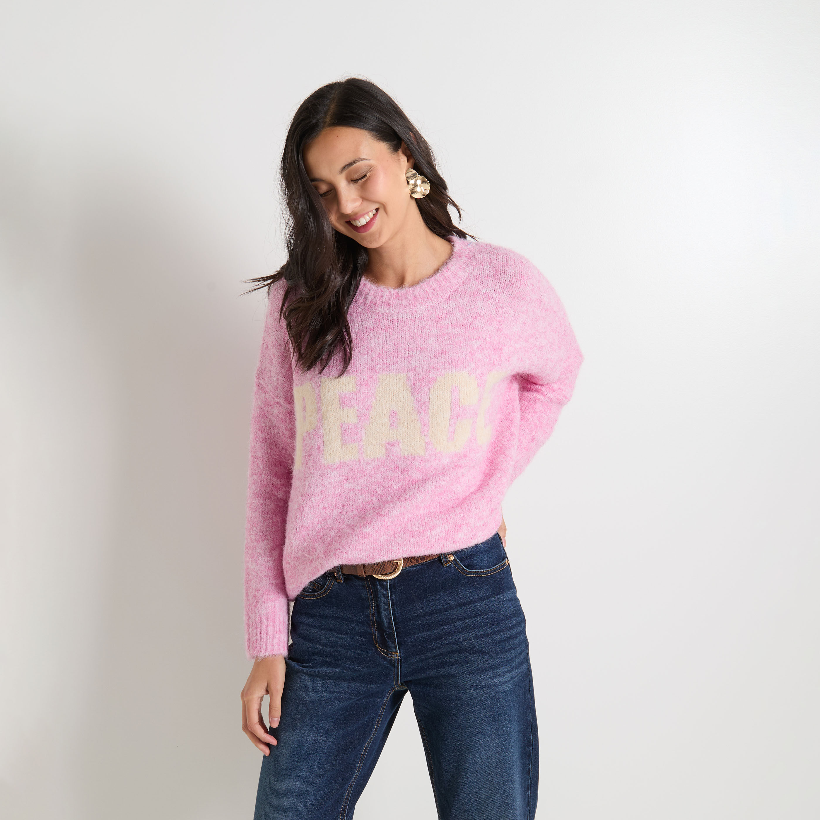 Pull col rond femme