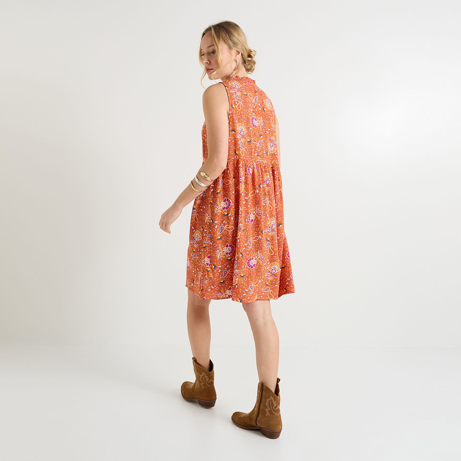 Robe courte imprimée femme