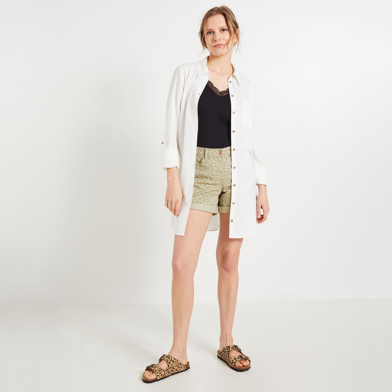short en jean imprimé