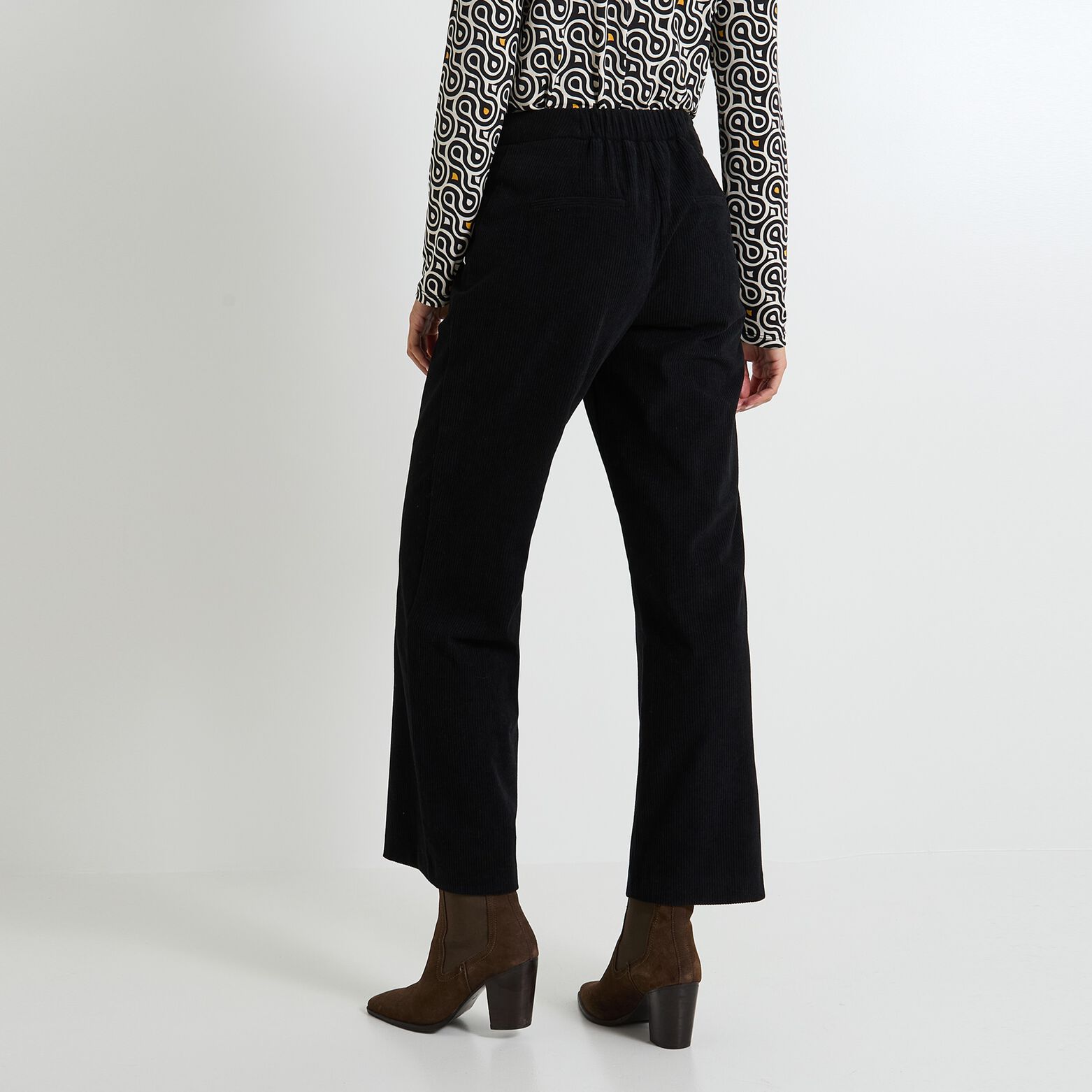Pantalon à pont velours femme
