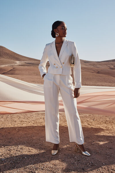 Pantalon large à pinces femme