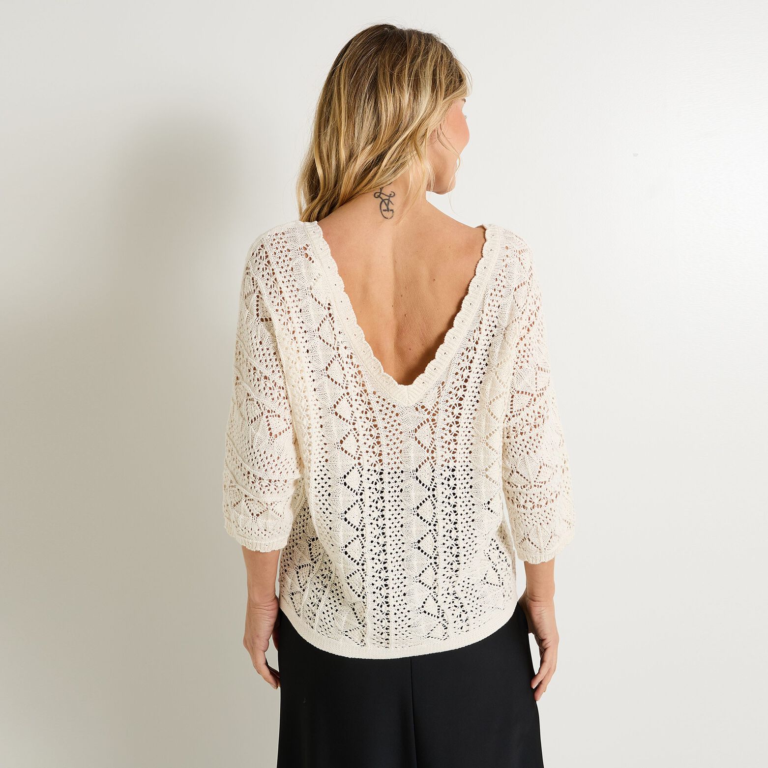 Pull crochet femme