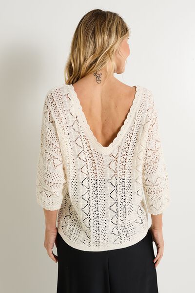 Pull crochet femme