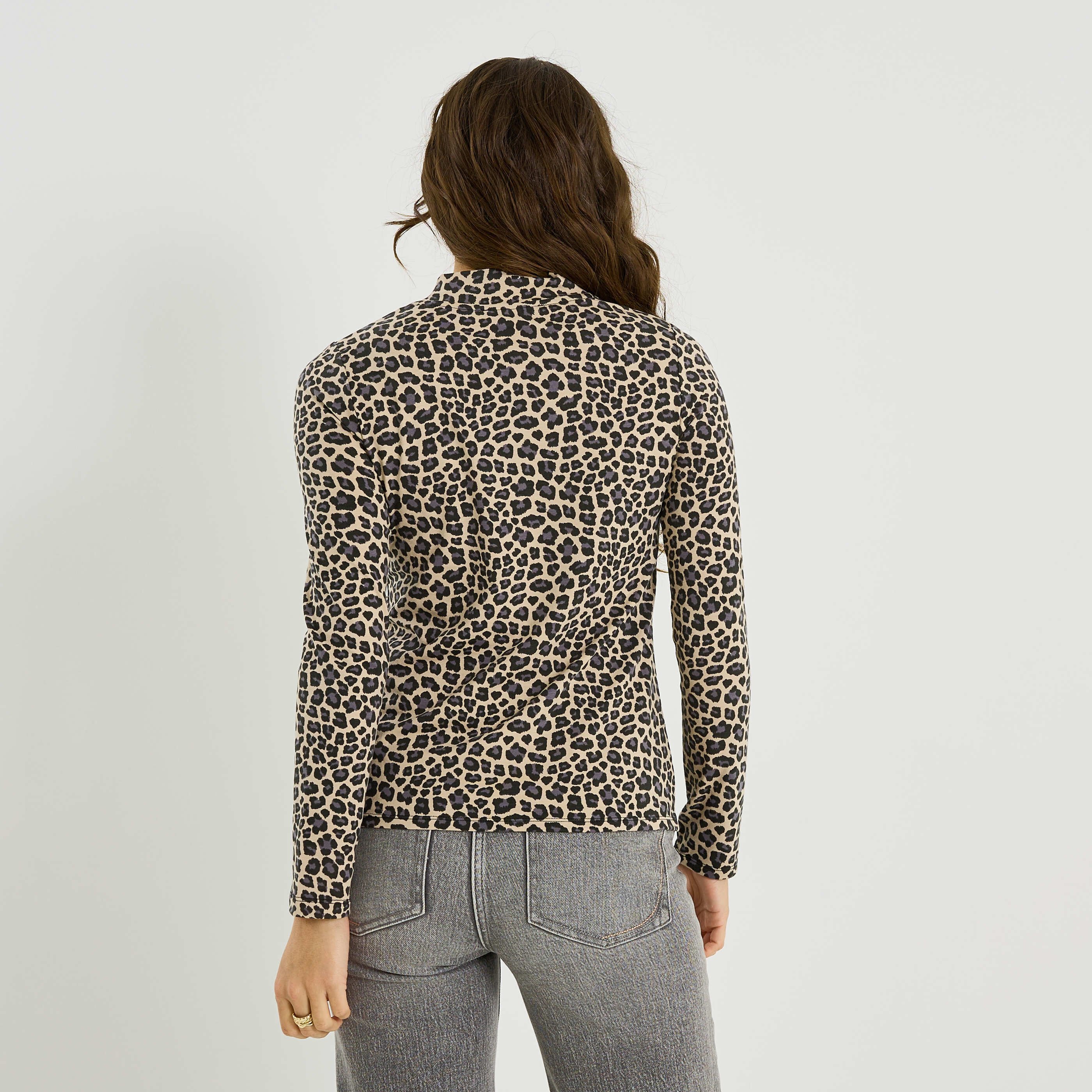 T-shirt imprim&eacute; l&eacute;opard femme