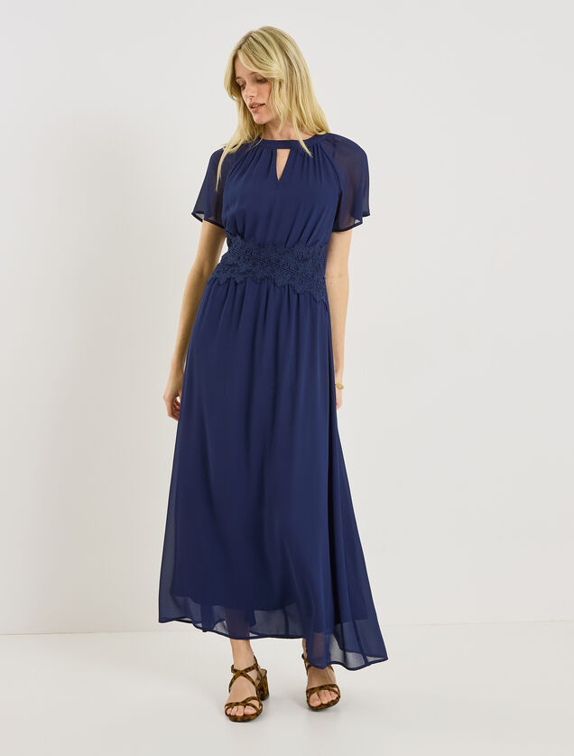 Robe longue unie habill&eacute;e 