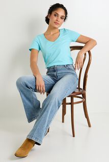 T-shirt col V femme
