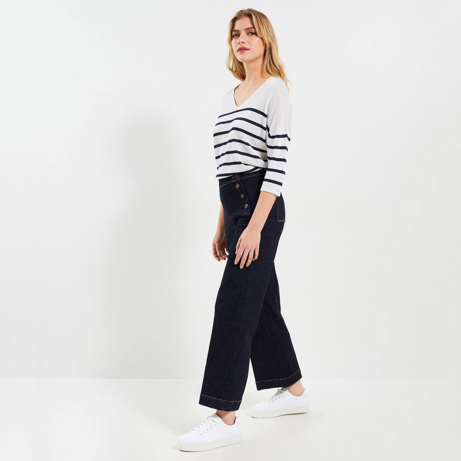 Jean flare POMPON femme
