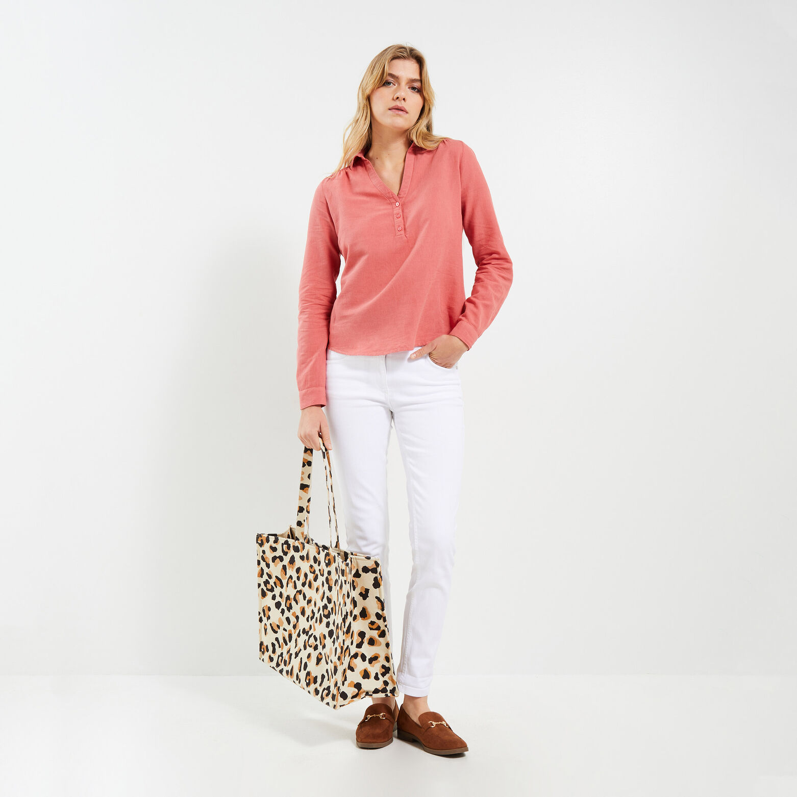 Blouse en coton et lin femme 