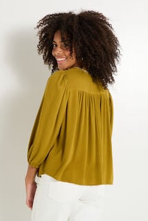 Chemise col rond brodée femme