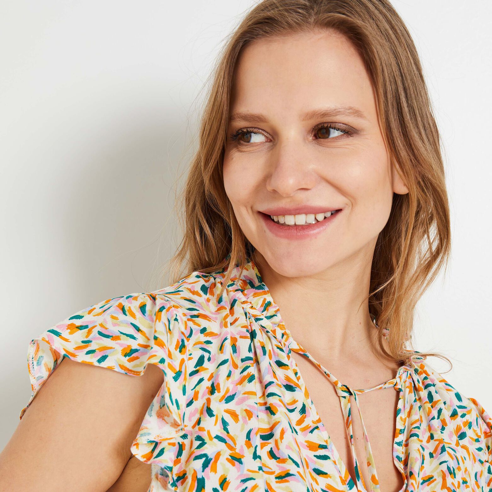 Blouse col V femme