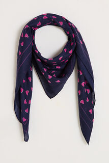 Foulard carré imprimé coeur 