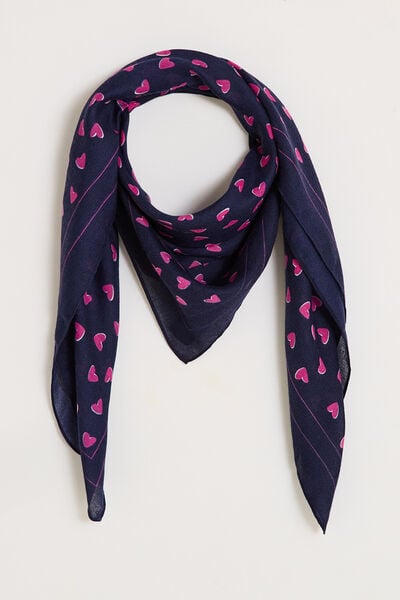 Foulard carré imprimé coeur 