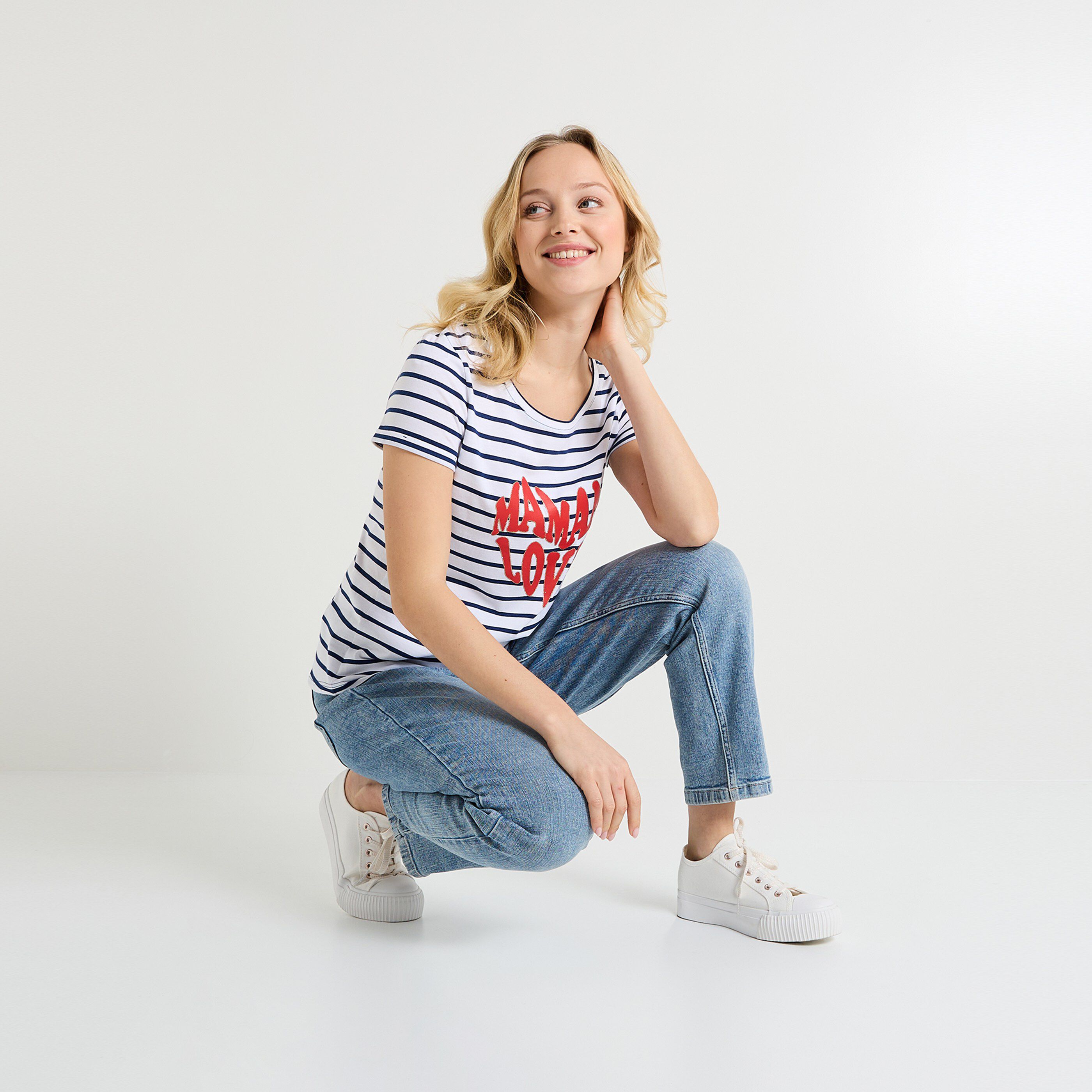 T-shirt &agrave; rayures femme