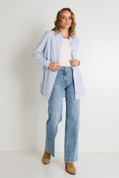 Chemise longue rayée femme
