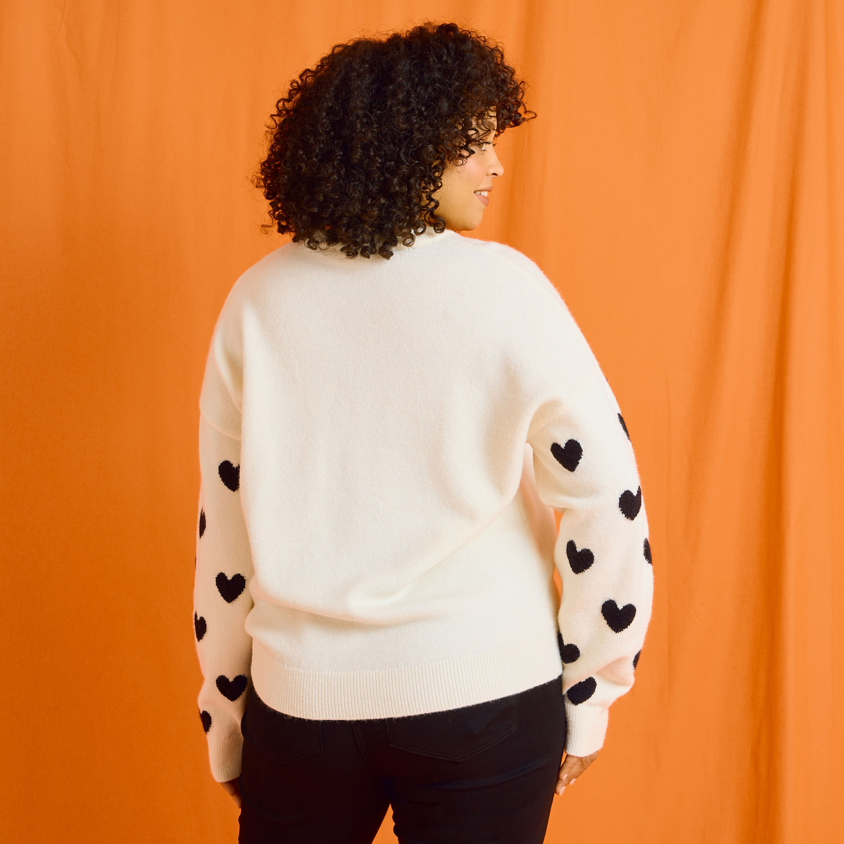 Pull col rond imprim&eacute; c&oelig;urs femme