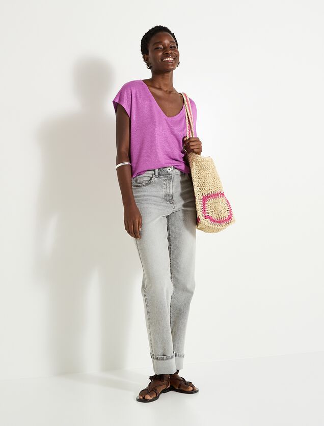 T-shirt en lin mélangé femme
