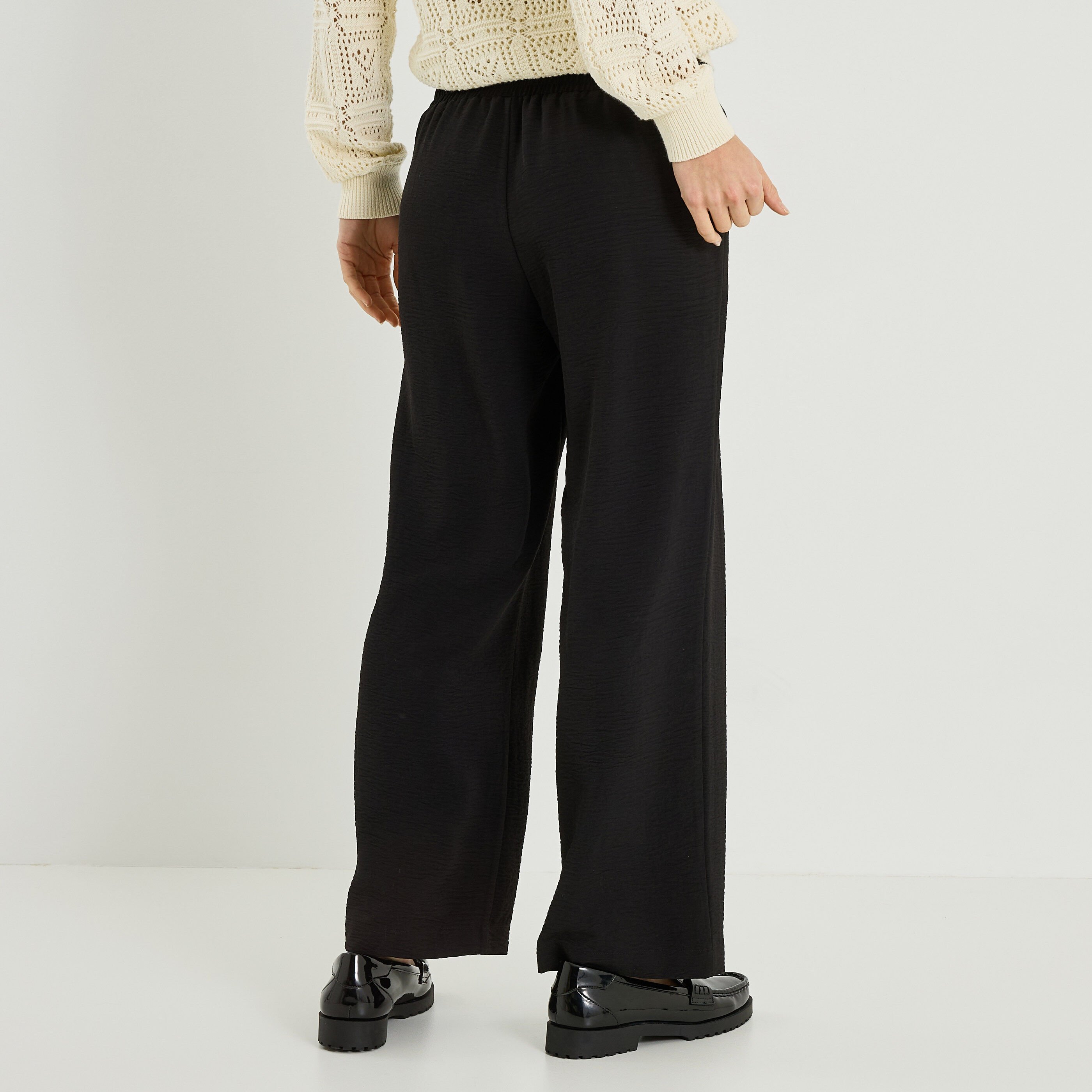 Pantalon fluide taille &eacute;lastiqu&eacute;e femme