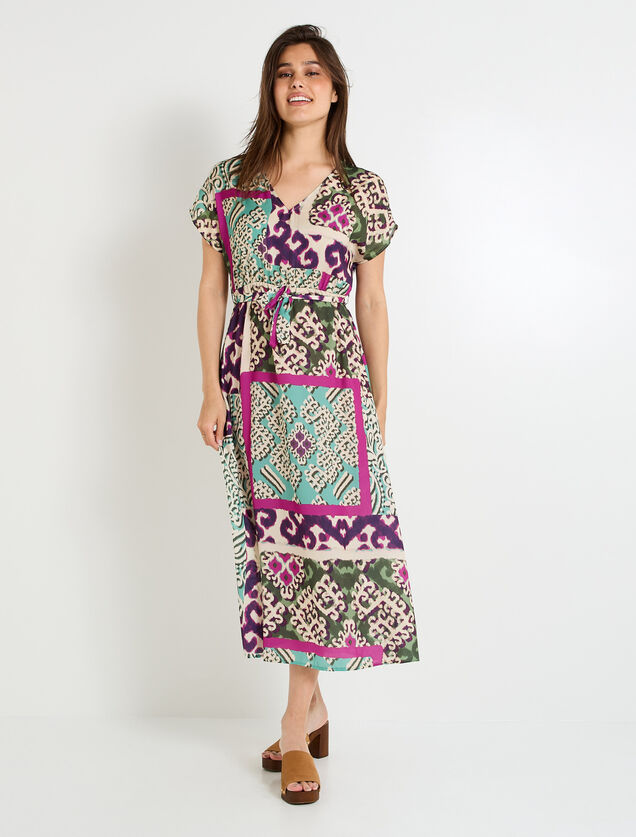 Robe longue imprimée femme