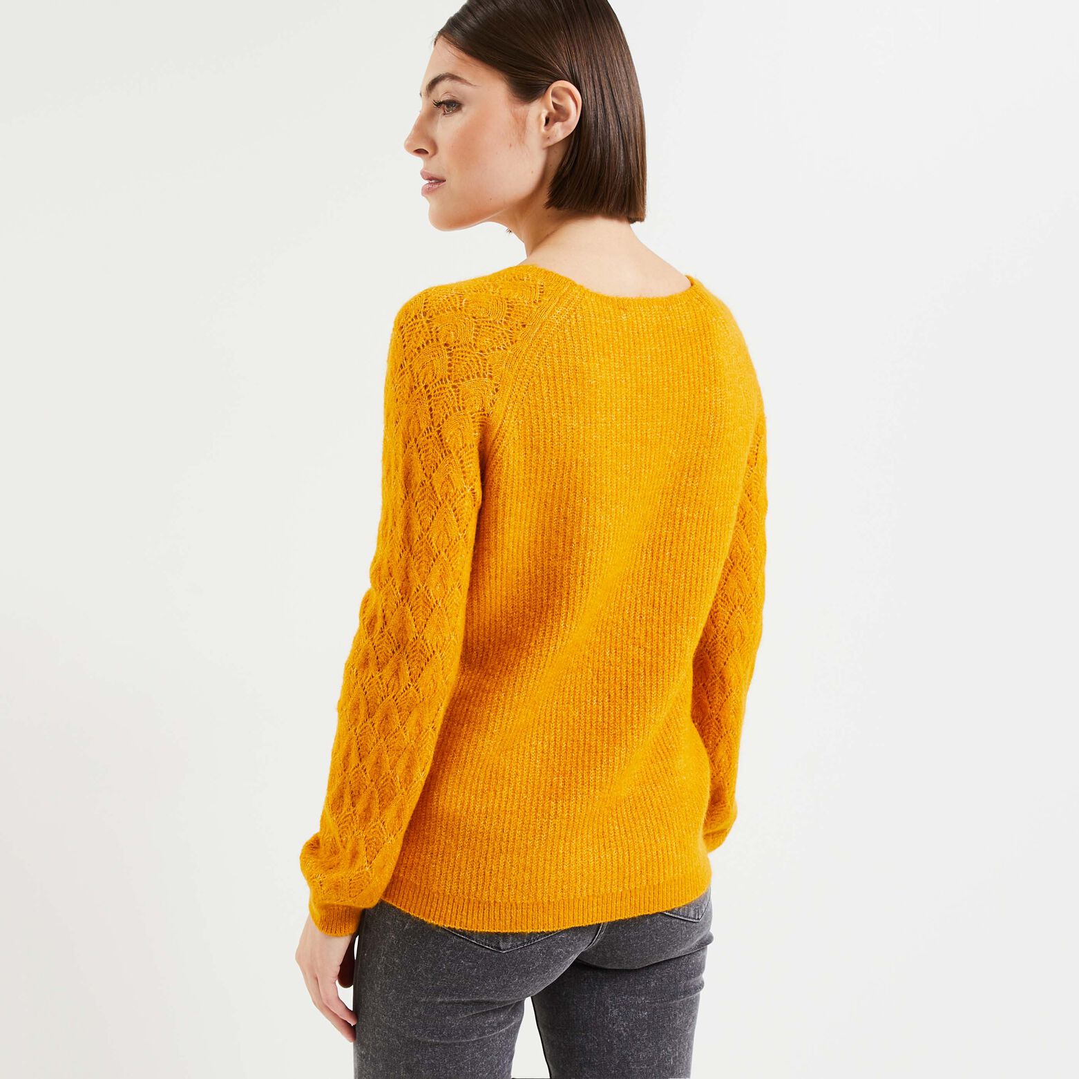 Pull maille ajourée femme