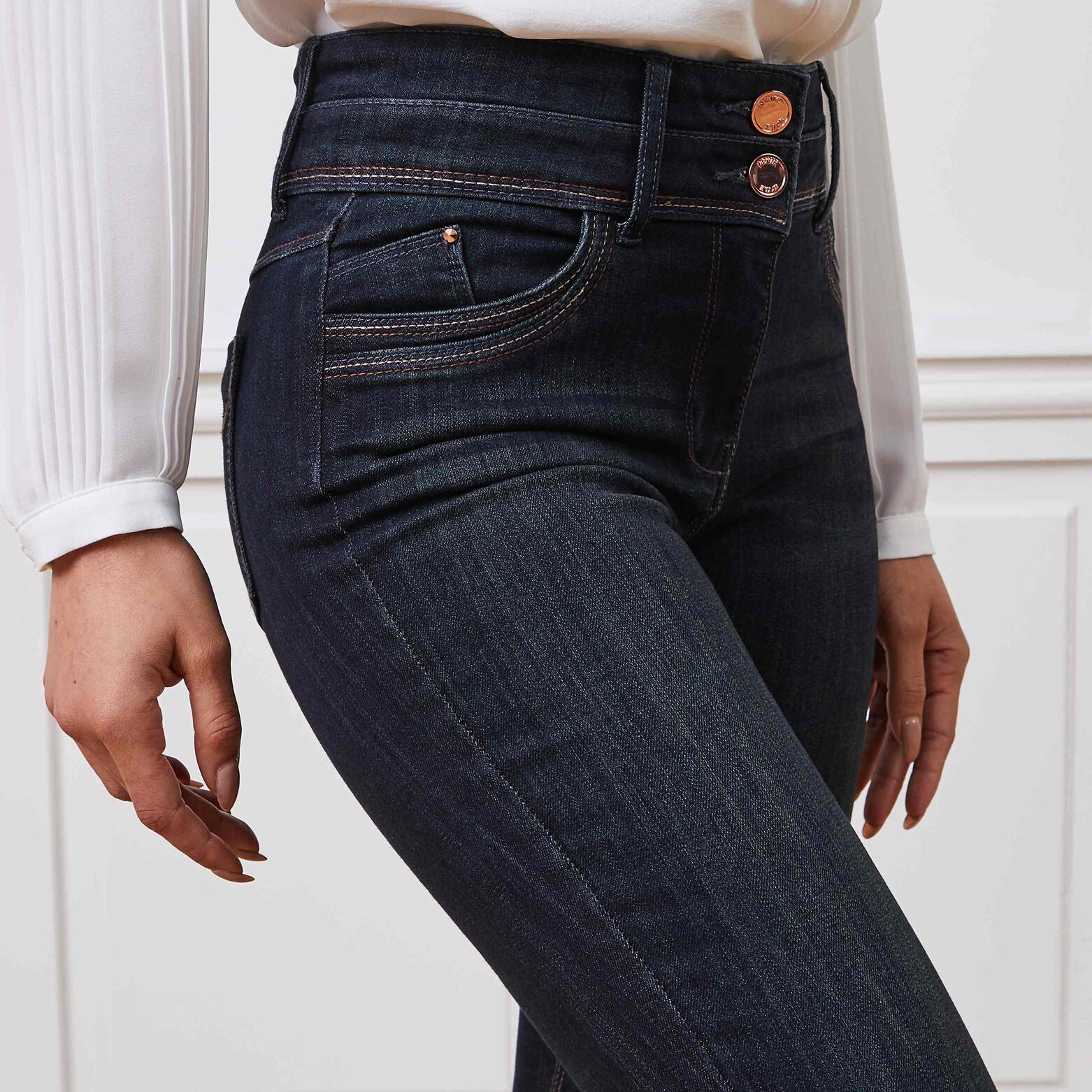 Jean raccourci taille haute HANOI femme
