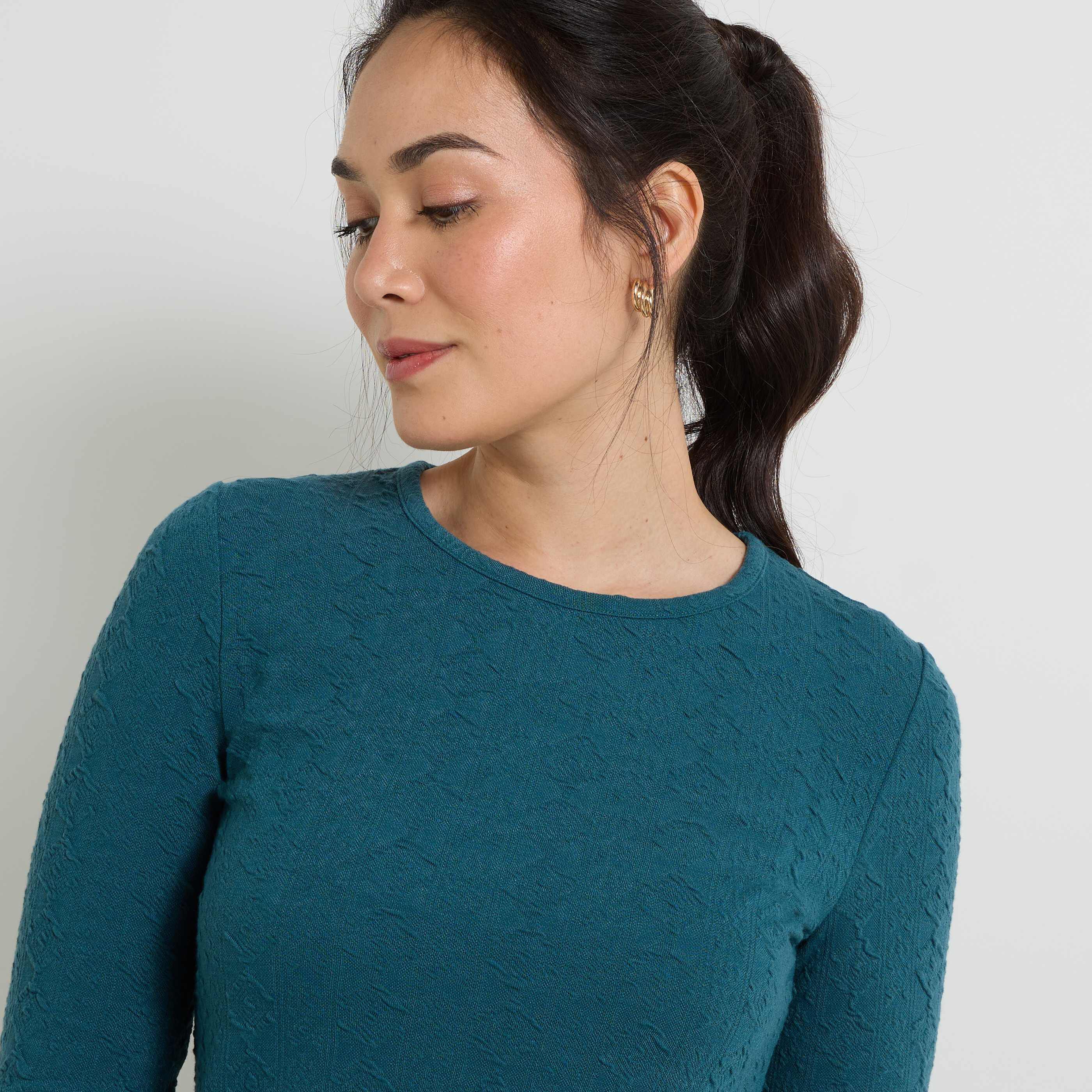 Robe pull col rond femme