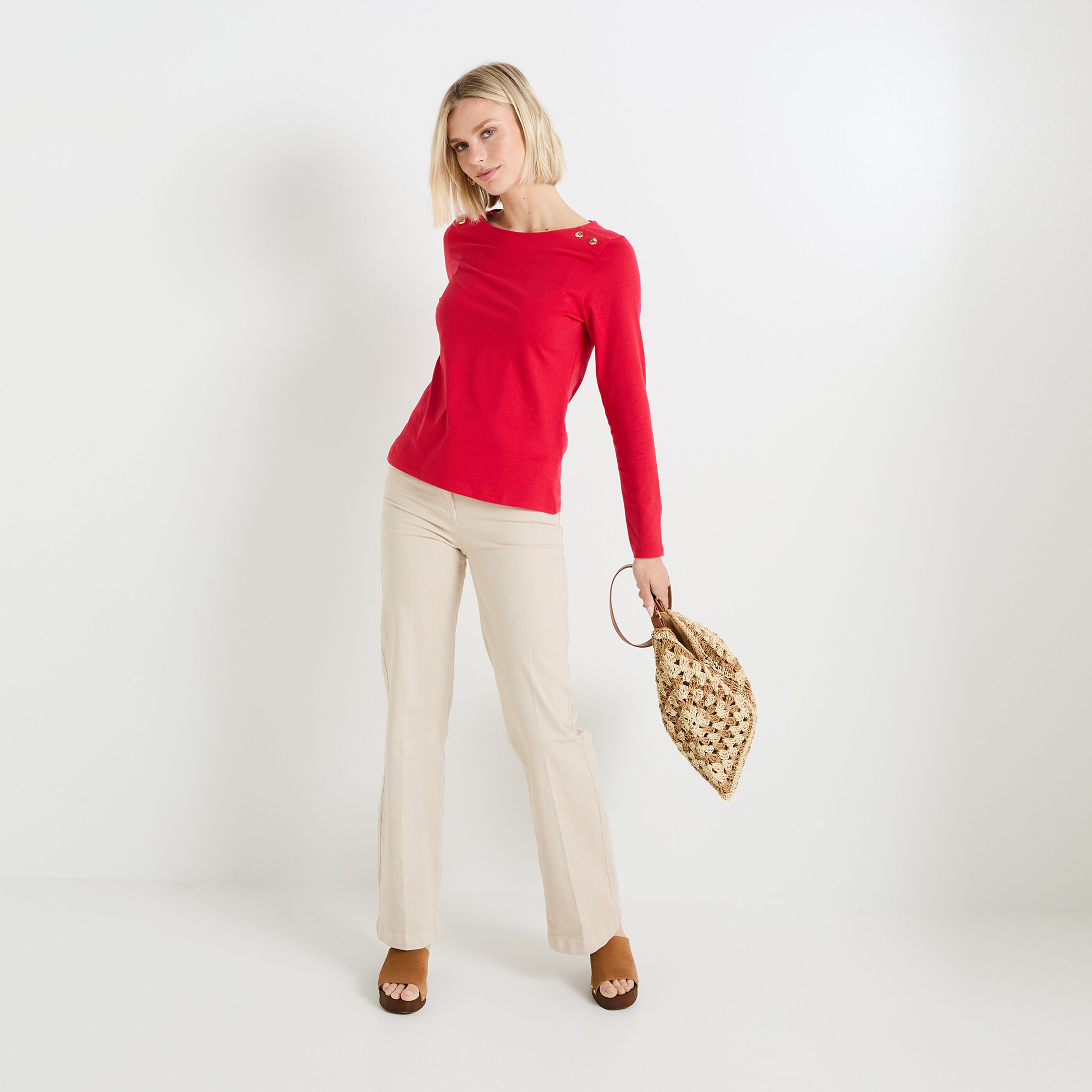 T shirt col bateau femme