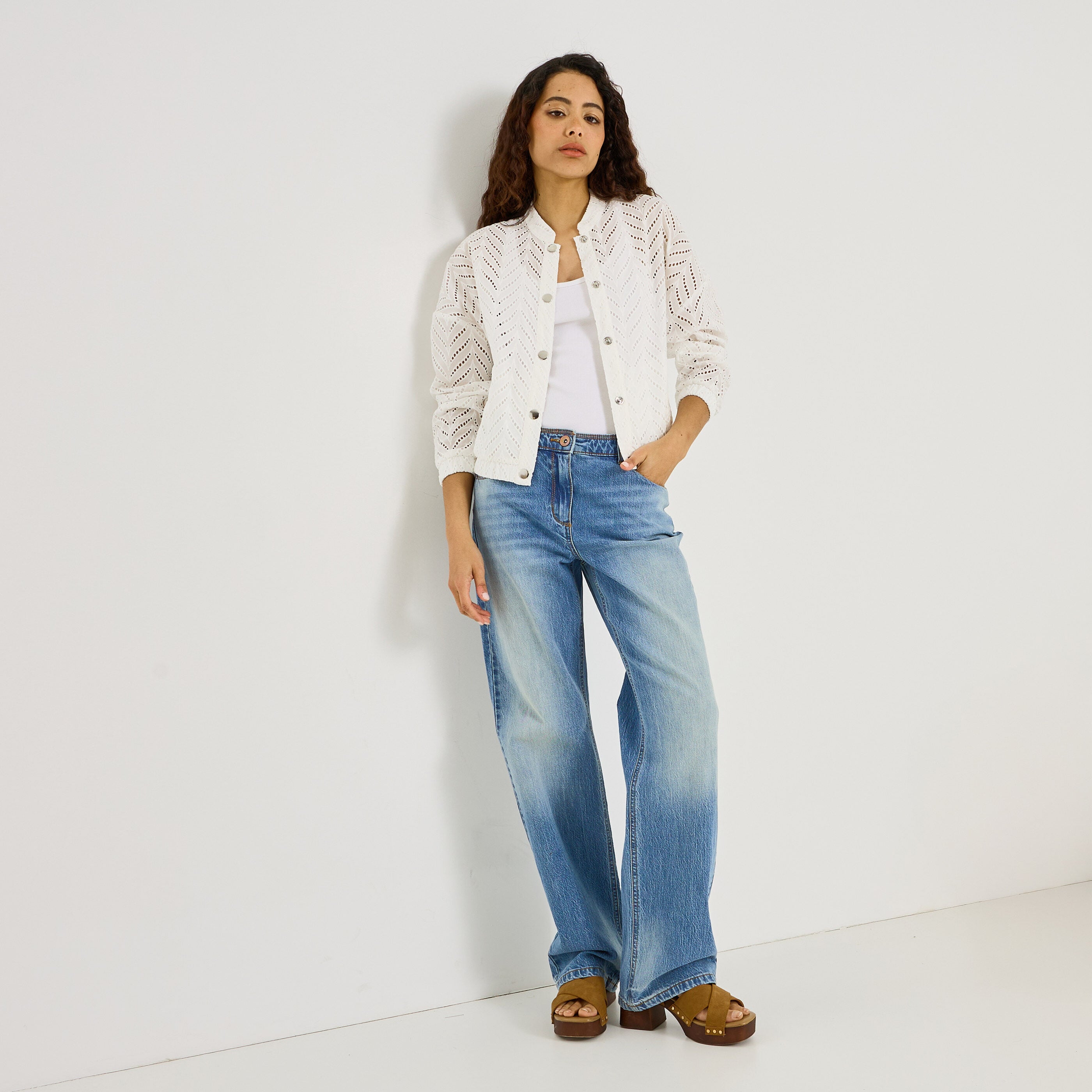 Veste bomber brod&eacute; femme