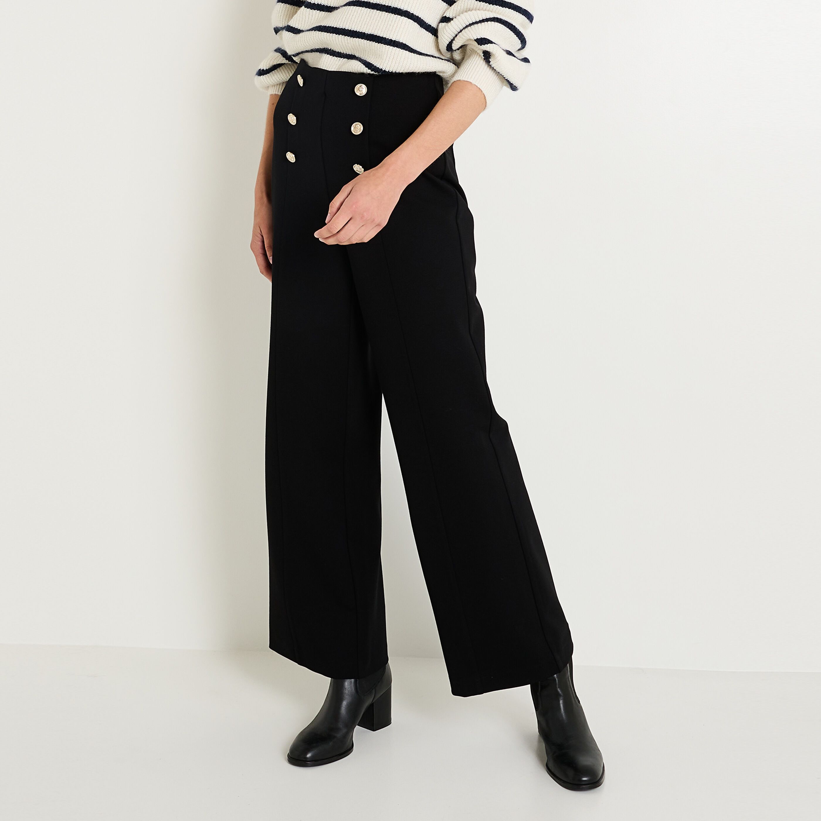 Pantalon taille haute femme NOIR Graindemalice