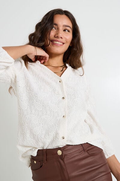 Blouse en maille ajourée femme
