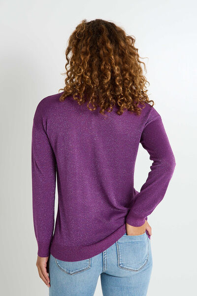 Pull brillant à manches longues femme